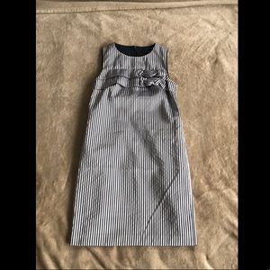 Banana Republic -elegant navy & white/silver dress